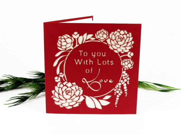 Valentine's Day Card: Lots Of Love-Succulent Garden