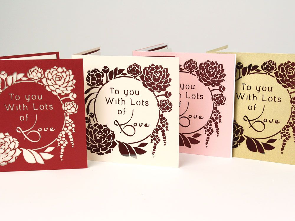 Valentine's Day Card: Lots Of Love-Succulent Garden