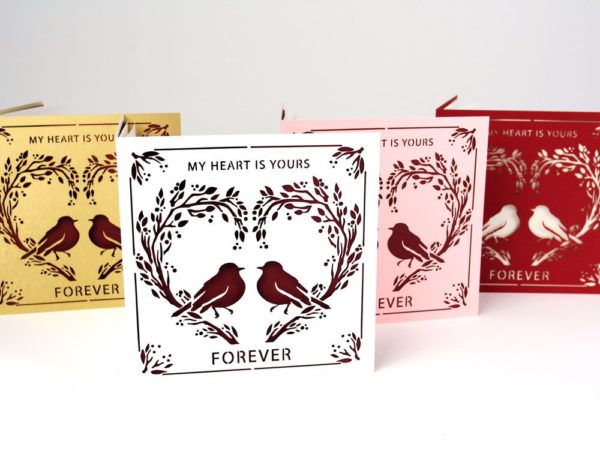 Valentine's Day Card: Hearts Forever-Birds and Branches
