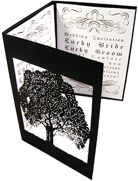 Custom Wedding Tri-fold Invitation Lover's Tree