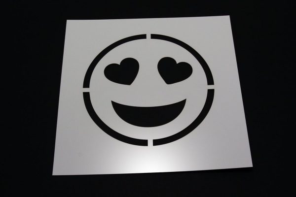 Heart Eyes Face Emoji Stencil